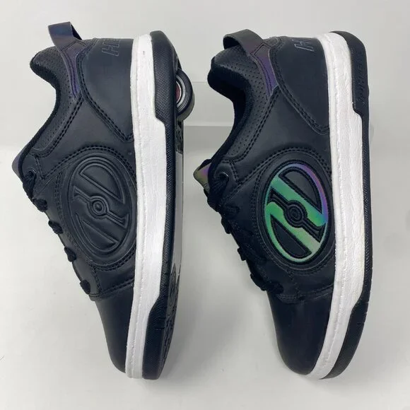 Heelys Voyager Skate Shoes - Size 4 Sneakers Black White Reflective HE100330M - Picture 10 of 14